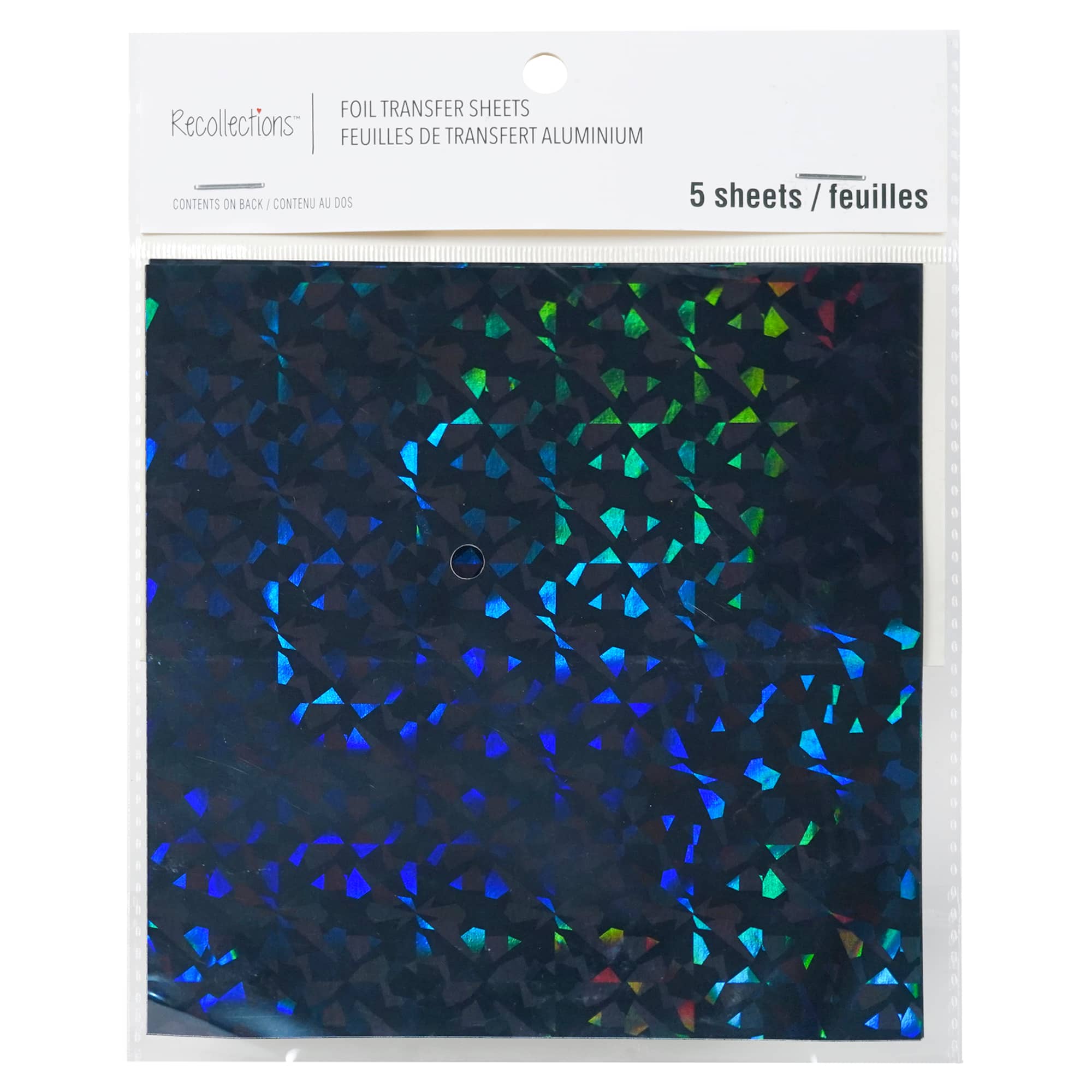 Black Holographic Foil Transfer Sheets by Recollections™, 5.5" x 5.5"